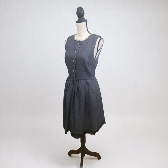 Cynthia Rowley Dresses & Skirts - Fringe Linen Silk Lined Rainbow Crystal Button Dress